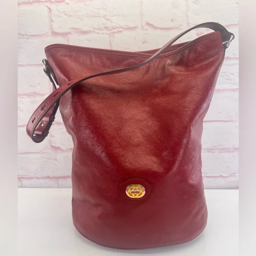 Gucci Morpheus Large Distressed Red Leather Hobo